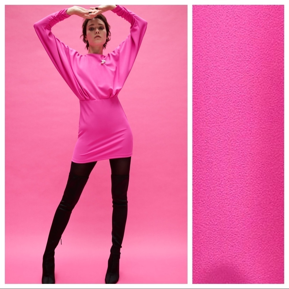 NWT. Zara Fuchsia Draped Mini Dress. Size XL.